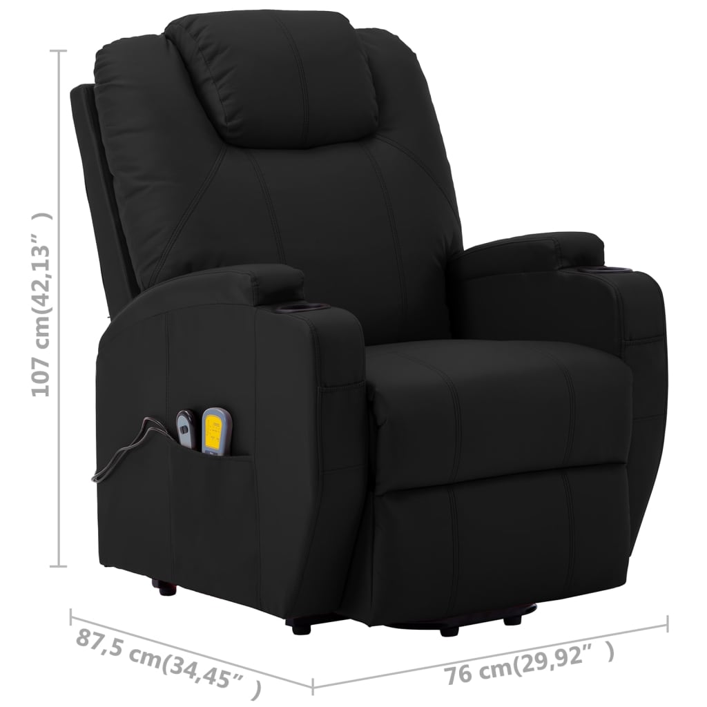 vidaXL Power Lift Recliner Electric Lift Chair for Home Theater Faux Leather
