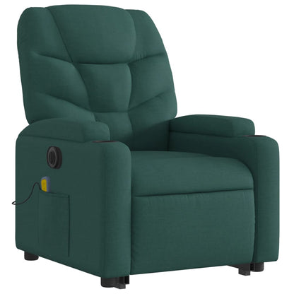 vidaXL Electric Stand up Massage Recliner Chair Dark Green Fabric